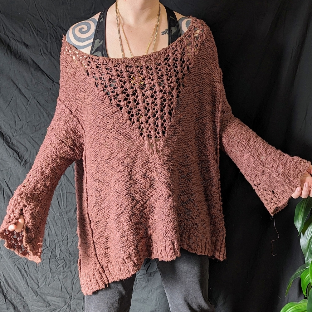 LAST CHANCE ~ Free People Oversized Tunic Sweater Knit Open